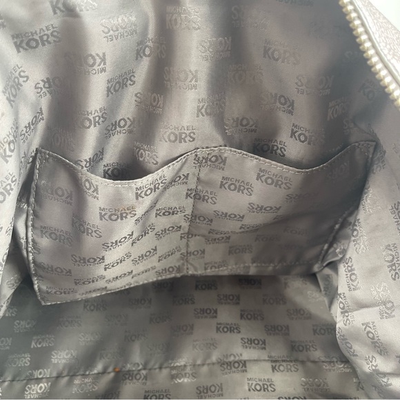 Michael Kors Hamilton Weekender Extra Large Gorgeous Pewter Pebbled Leather Bag - Picture 12 of 16